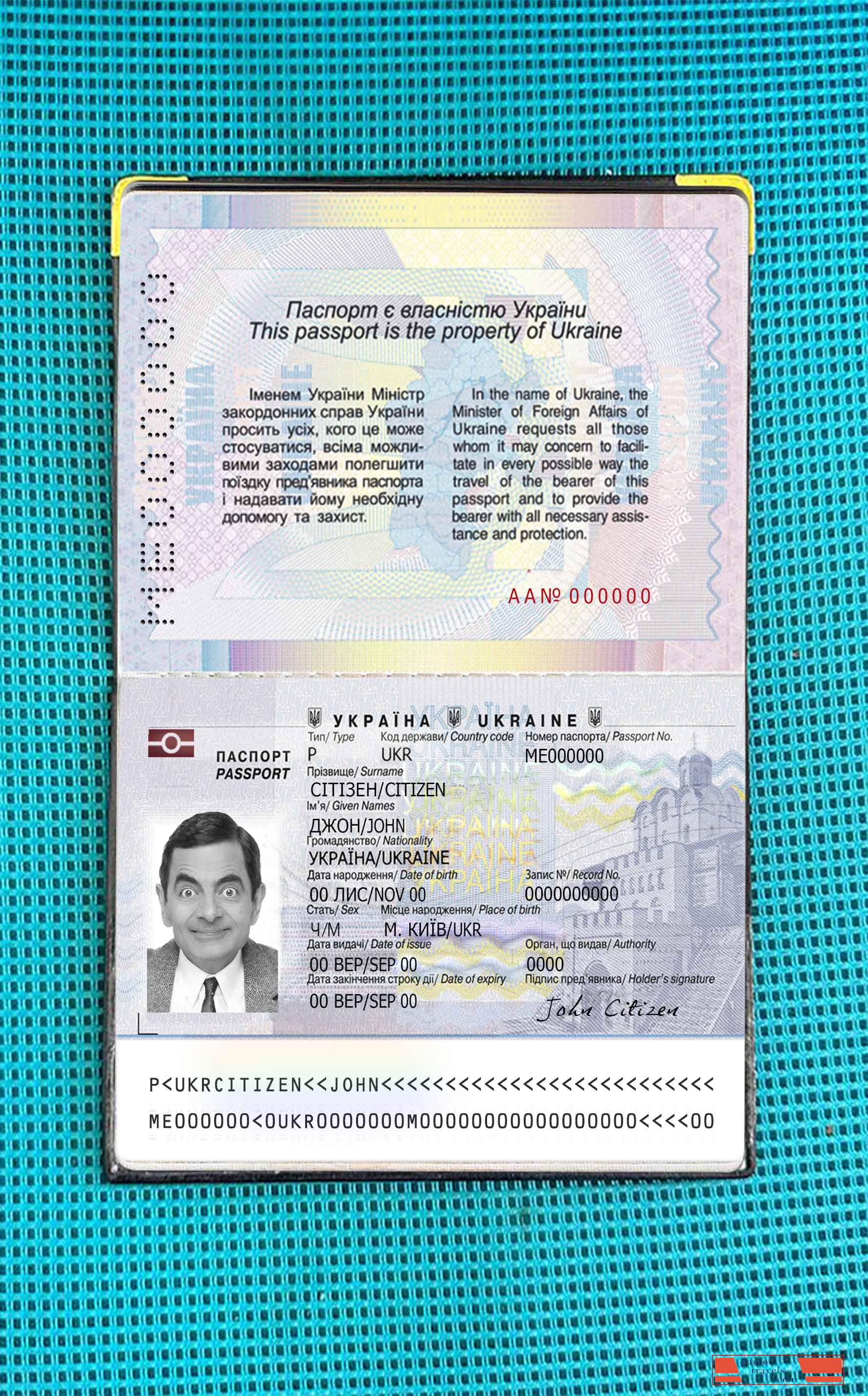 Ukraine pass 2015 present photo look PSD template